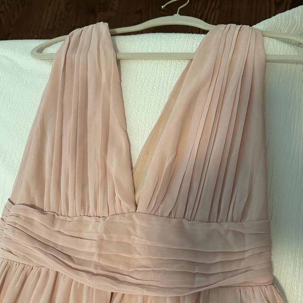 Creamy pink long formal dress